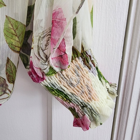 Zara Floral Chiffon Blouse - Multicolor - Picture 2 of 7